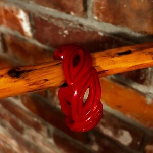 Bold Red Vintage Bakelite bangle bracelet